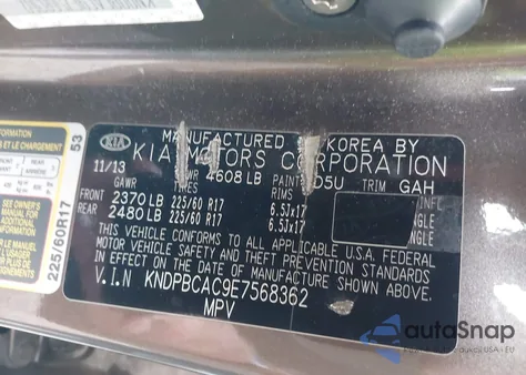 2014 Kia Sportage Lx z USA, uszkodzony, nr VIN KNDPBCAC9E7568362